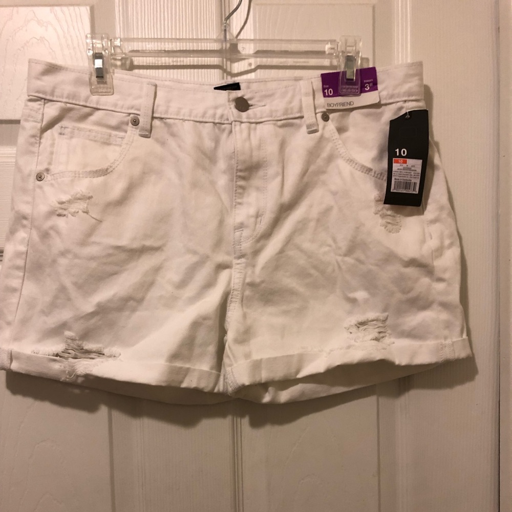 White denim shorts